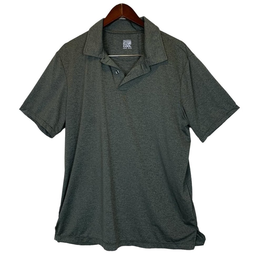 Weatherproof 32 Degrees Cool Polo Shirt XL Gray Performance Short Sleeve Golf